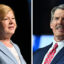 Sen. Tammy Baldwin, the Democratic incumbent, is challenged by Eric Hovde in the Wisconsin Senate race. Credit: Daniel Boczarski/Getty Images and Angela Weiss/AFP