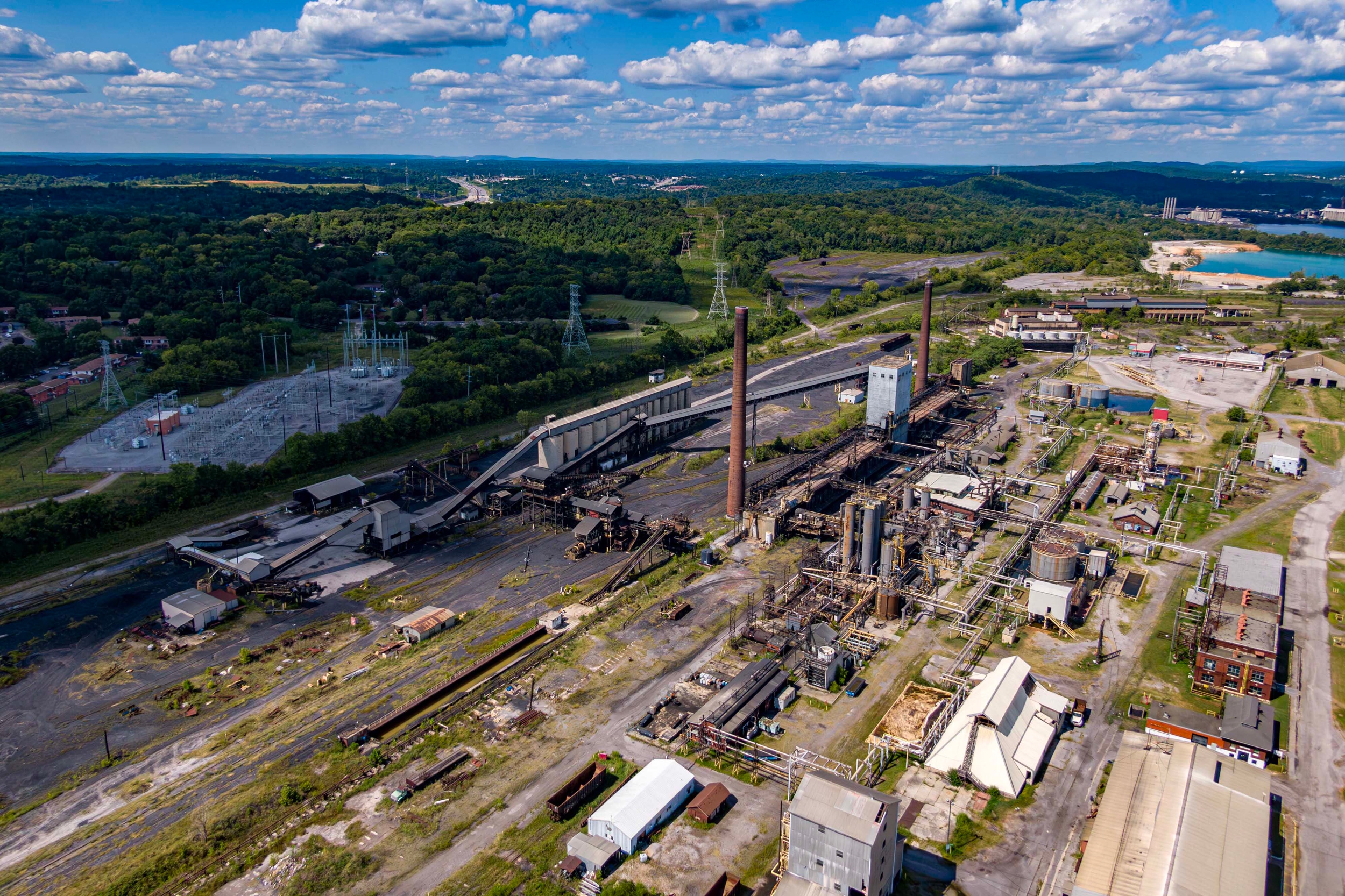 An aerial view of the idled Bluestone Coke facility in Birmingham, Ala. Credit: Lee Hedgepeth/Inside Climate News