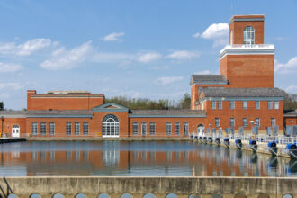 A view of the Dalecarlia Water Treatment Plant and Reservoir operated by the U.S. Army Corp of Engineers on the Maryland-D.C. border. Credit: USACE