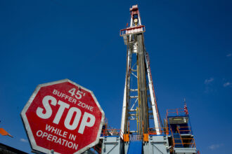 CNX Resources said the company’s fracking operations “poses no public health risks,” a contention that is at odds with many studies on the impacts of the gas industry. Credit: Mladen Antonov/AFP via Getty Images