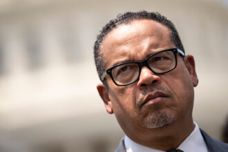 Minnesota Attorney General Keith Ellison settled with Walmart and Reynolds Consumer Products after a lawsuit he filed over some of their plastic bags. Credit: Drew Angerer/Getty Images