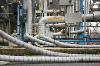 A view of the Air Liquide hydrogen plant in northern France. The plant produces hydrogen by “reforming” natural gas—a process the planned “hydrogen hub” in the Appalachian region would also use. Credit: Lou Benoist/AFP via Getty Images