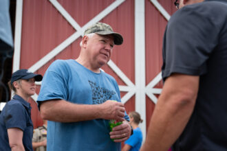 Minnesota Gov. Tim Walz attends the Farmfest agricultural forum on Aug. 2, 2023 in Morgan, Minnesota. Credit: Glen Stubbe/Star Tribune via Getty Images