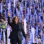 Vice President Kamala Harris arrives to speak on the fourth and last day of the Democratic National Convention in Chicago on Thursday. Credit: Robyn Beck/AFP via Getty Images