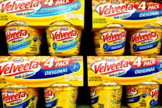 A California environmental advocate who owns stock in Kraft Heinz has put forward a shareholder proposal for the company to study the claims made on recycling labels for a variety of products, including Velveeta Shells and Cheese bowls. Credit: Dorann Weber/Getty Images