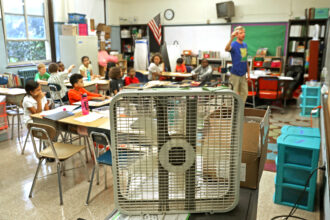 The need for air conditioning in schools is overwhelming. One report shows that 36,000 schools nationwide don’t have adequate HVAC systems. Credit: David L. Ryan/The Boston Globe via Getty Images