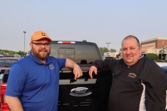 Kory Kistler, left, and Roy Bisnett, had environmental health and safety concerns at the Brightmark chemical recycling plant where they both worked until last year. Credit: James Bruggers