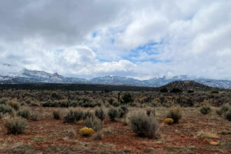 A view of the Lukachukai Mountains from the Cove Chapter house in Arizona on March 15. Credit: Noel Lyn Smith/Inside Climate News