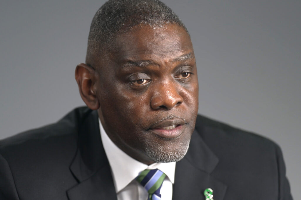 Mark Wilfalk, director of the Houston Solid Waste Management Department, talks about the city's public-private recycling collaboration during a July interview. Credit: Dwaine Scott/CBS News