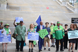 Advocates rallied for the Green Amendment at New York State Capitol in Albany two weeks before the Rochester appeals court decision. Credit: Green Amendments For The Generations