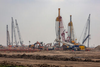 A view of the Rio Grande LNG site in February 2024. Credit: Dylan Baddour/Inside Climate News